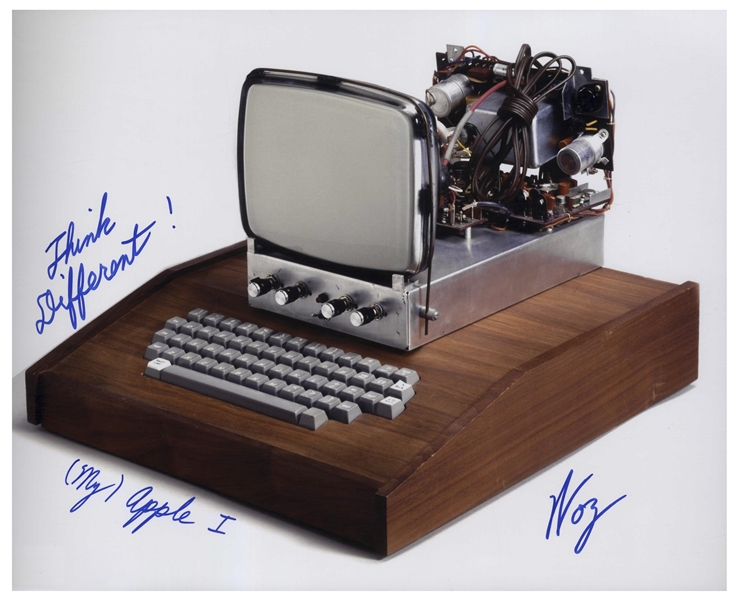 Steve Wozniak Signed 14'' x 11'' Photo of His Apple 1 Computer, Writing ''Think Different!'' 