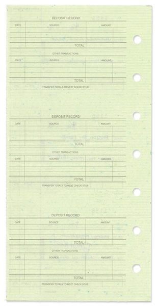 Barack Obama Handwritten Bank Ledger -- One Check Marked as ''Bounced''