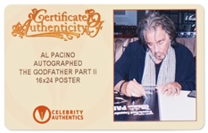 Al Pacino Signed 16'' x 24'' Photo of ''The Godfather II'' Movie Poster