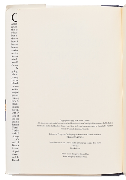 Colin Powell Signed First Edition of His Autobiography ''My American Journey'' -- With PSA/DNA COA