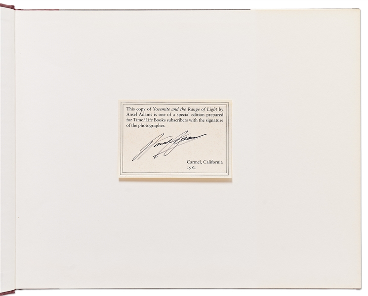 Ansel Adams Signed Copy of His Quintessential Oversized Photography Book, ''Yosemite and the Range of Light'' -- With PSA/DNA COA