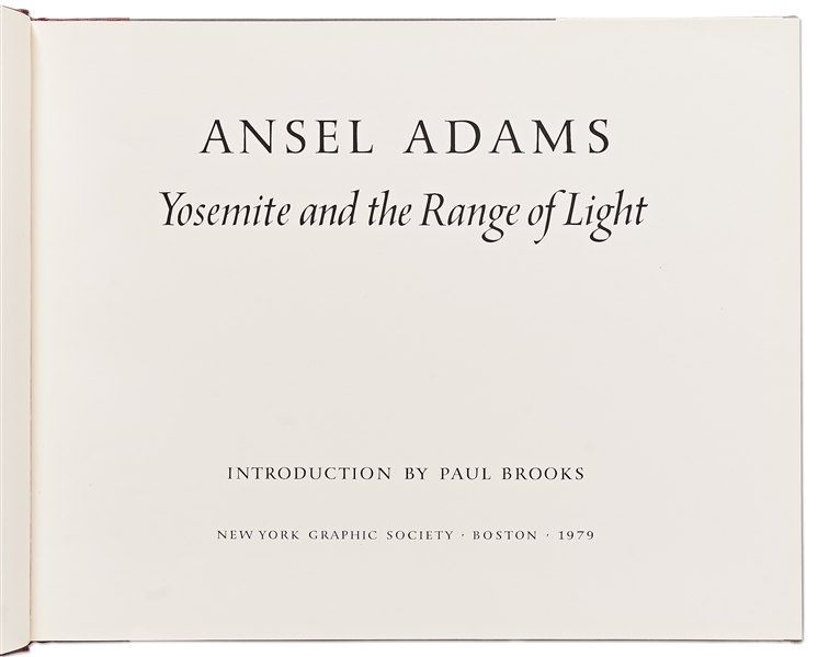 Ansel Adams Signed Copy of His Quintessential Oversized Photography Book, ''Yosemite and the Range of Light'' -- With PSA/DNA COA