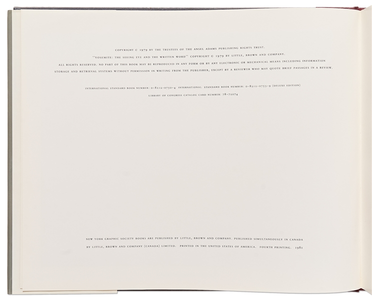 Ansel Adams Signed Copy of His Quintessential Oversized Photography Book, ''Yosemite and the Range of Light'' -- With PSA/DNA COA
