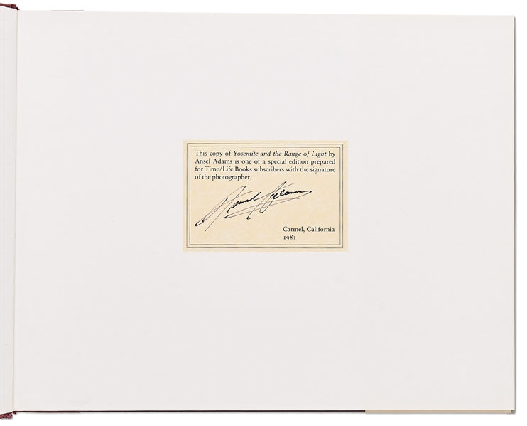 Ansel Adams Signed Copy of His Quintessential Oversized Photography Book, ''Yosemite and the Range of Light'' -- With PSA/DNA COA