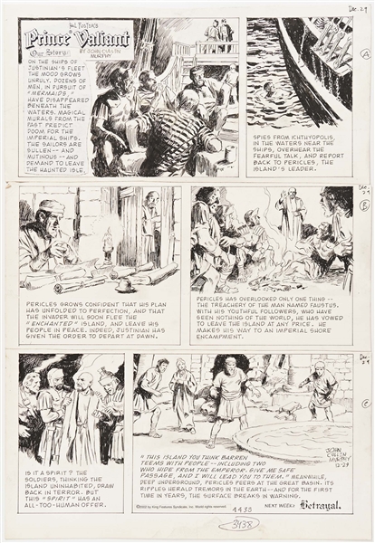 John Cullen Murphy ''Prince Valiant'' Sunday Comic Strip Original Artwork -- #3438 Dated 29 December 2002