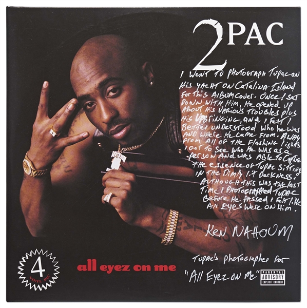 2Pac ''All Eyez on Me'' Album Signed by Photographer Ken Nahoum Who Describes How He Captured the Revealing Photos of Tupac