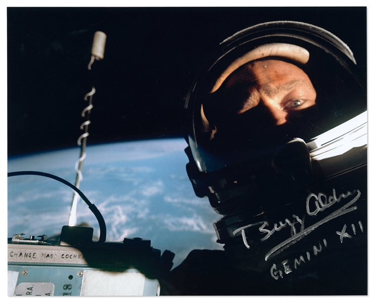 Buzz Aldrin Signed 10 x 8 Selfie Photo