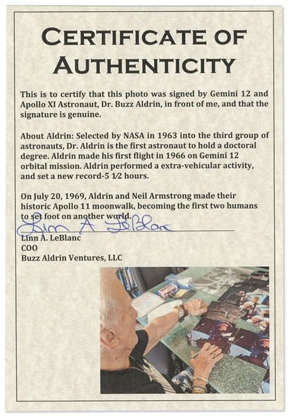 Buzz Aldrin Signed 10 x 8 Selfie Photo