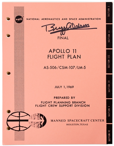 Buzz Aldrin Signed Copy of the Apollo 11 Flight Plan