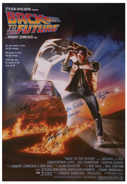 Back to the Future Cast-Signed Poster -- Signed by 6 Actors Including Michael J. Fox & Christopher Lloyd