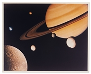 NASA 10 x 8 Photo of Saturn and Its Moons