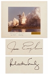 Large Format Photograph of the Space Shuttle Columbia STS-2 Launch -- Signed by Crew on Presentation Mat