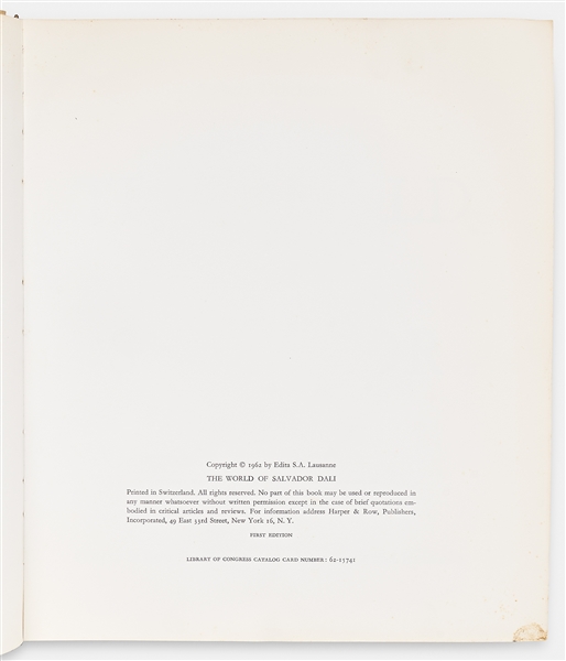 Salvador Dali Twice-Signed Original Artwork Within ''The World of Salvador Dali''