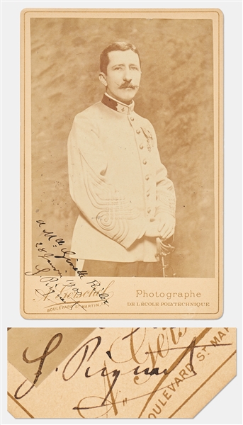 Georges Picquart Signed Cabinet Card from 1900 -- As Chief of French Army Counterintelligence, Picquart Put His Own Career at Risk to Exonerate Alfred Dreyfus, Wrongfully Accused of Spying for Germany