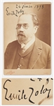 Emile Zola Signed Cabinet Card -- Signed in February 1898, One Month After JAccuse! Was Published