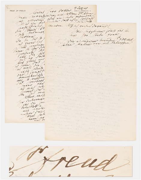 Sigmund Freud Autograph Letter Signed -- ''.... I cannot reduce my honorarium for I must...lift myself out of the war-time poverty...I cannot behave altruistically now...''