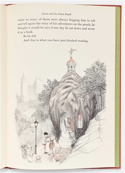 Roald Dahl Signed First Edition, First Printing of ''James and the Giant Peach'' -- Without Inscription