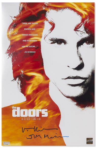 Val Kilmer Signed 11'' x 17'' Photo of the Poster for ''The Doors'' -- Kilmer Also Writes Jim Morrison's Name