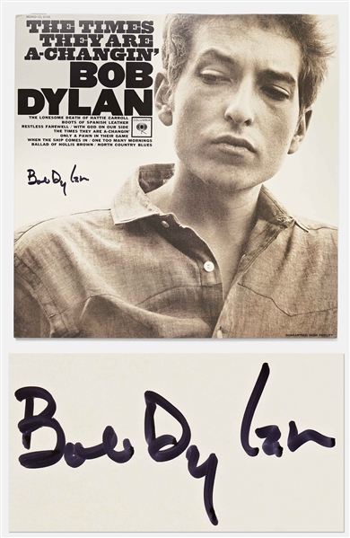 Bob Dylan Signed Album ''The Times They Are A-Changin''' -- With Jeff Rosen COA