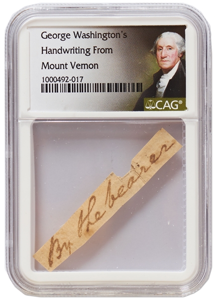 George Washington Handwriting -- Encapsulated by CAG