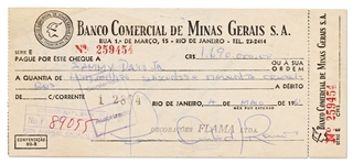 Sammy Davis Jr. Endorsed Check -- With PSA/DNA COA