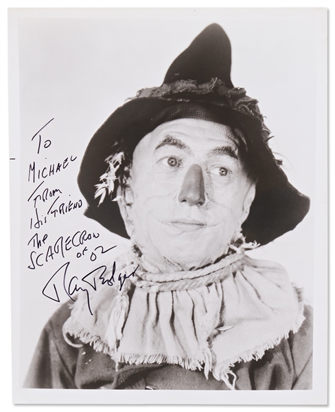 Ray Bolger Signed 8'' x 10'' Photo as the Scarecrow in ''The Wizard of Oz'' -- With PSA/DNA COA