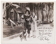 Ray Bolger Signed 8 x 10.25 Photo as the Scarecrow in The Wizard of Oz -- Bolger Writes, Look Its a Man Made of Tin! -- With PSA/DNA COA