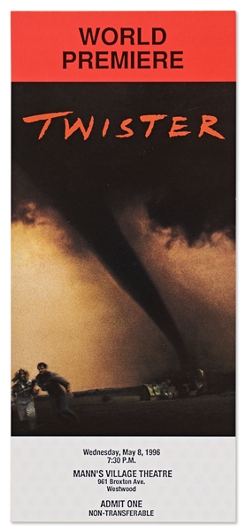 World Premiere Ticket to the 1996 Film ''Twister''
