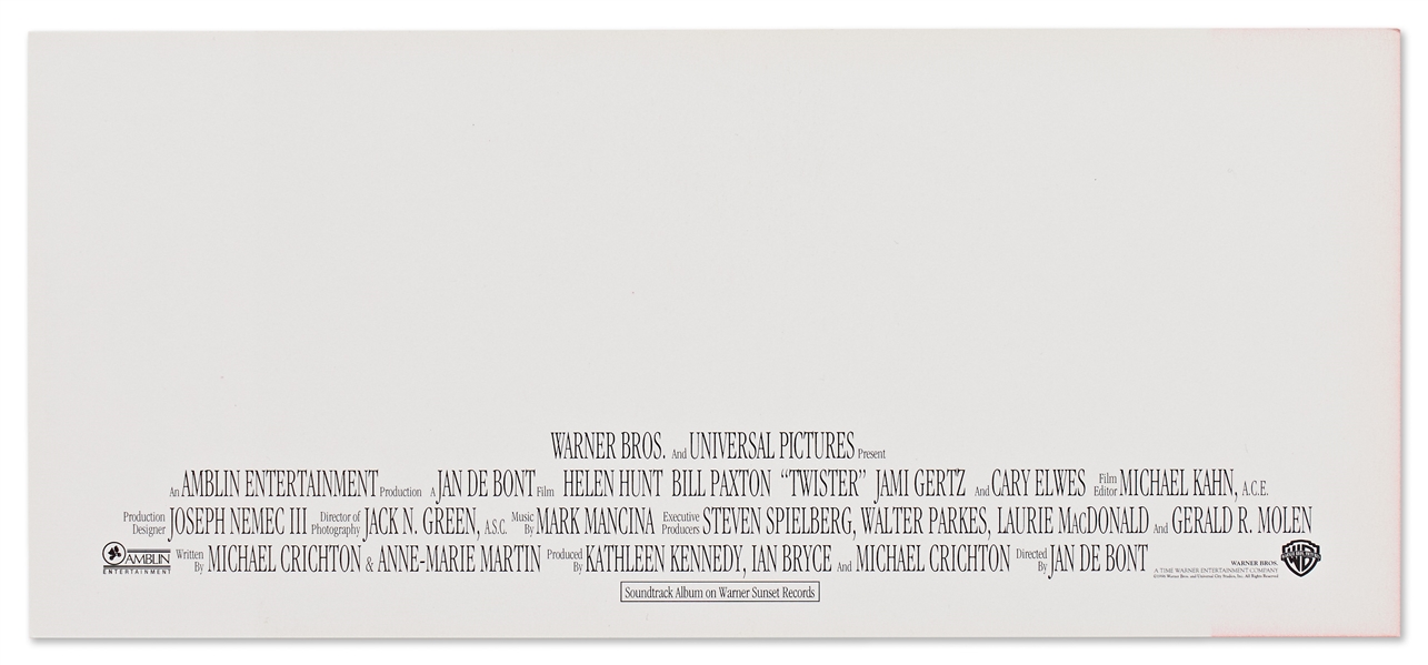 World Premiere Ticket to the 1996 Film ''Twister''