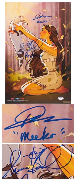 ''Pocahontas'' Poster Signed by Irene Bedard Who Voiced the Character of Pocahontas and John Kassir Who Voiced Her Pet Raccoon -- With PSA/DNA COA