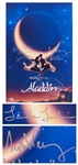 Aladdin Poster Signed by Scott Weinger Who Voiced the Character of Aladdin and Linda Larkin Who Voiced Princess Jasmine -- With Beckett COA