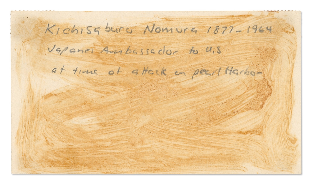 Kichisaburo Nomura Signature -- Nomura Was the Japanese Ambassador to the United States at the Time of the Pearl Harbor Attack