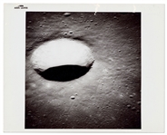 Apollo 14 Black-Numbered Photo of the Lansberg B Crater on the Lunar Surface