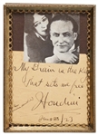 Harry Houdini Autograph Note Signed -- ''My Brain is the Key that sets me free''
