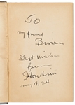 Harry Houdini Signed First Edition of His Book ''A Magician Among the Spirits''