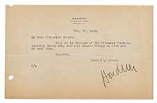 Harry Houdini Letter Signed -- ''...will square things up with you at that time...''