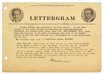 Harry Houdini Letter Signed -- ''...let me see the various books re Mrs Eddy. I want to get the book in which she is exposed...''