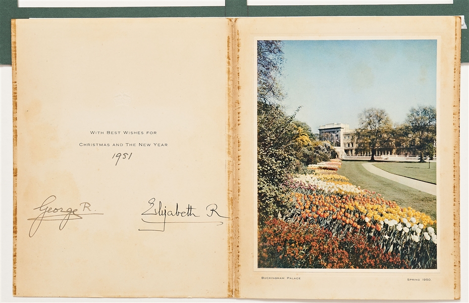 King George VI and Queen Elizabeth the Queen Mother Signed Christmas Card