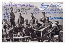 Photo Signed by Six of Easy Company, AKA the Band of Brothers at the Eagles Nest in May 1945 -- Includes the Signature of Dick Winters, Commander of the Company