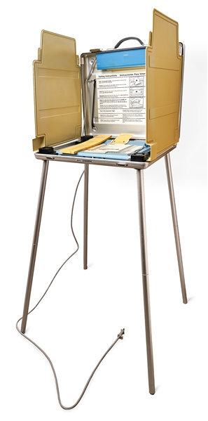 Florida Voting Machine for the 2000 Presidential Election -- Includes Stack of ''Hanging Chad'' Ballots
