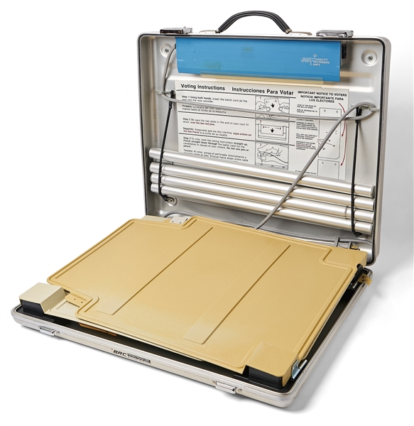 Florida Voting Machine for the 2000 Presidential Election -- Includes Stack of ''Hanging Chad'' Ballots