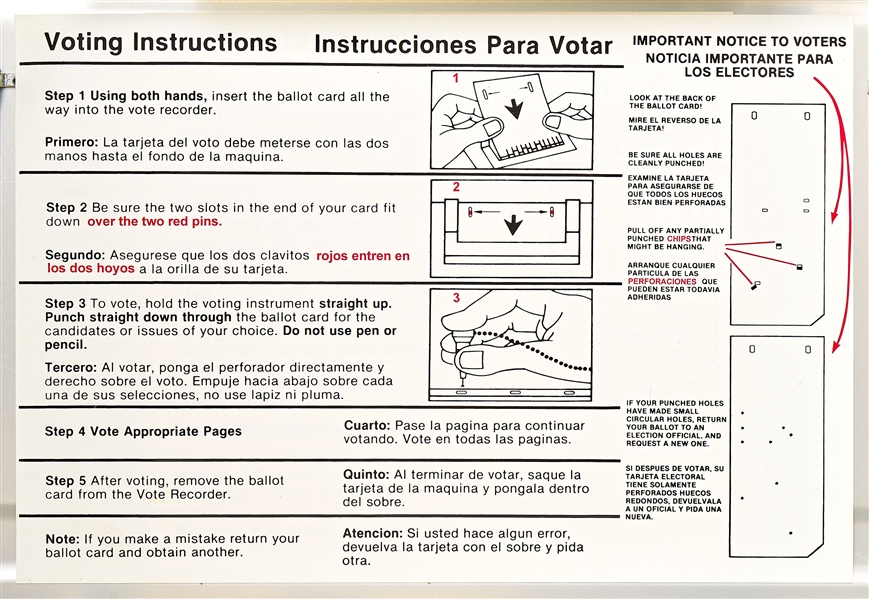Florida Voting Machine for the 2000 Presidential Election -- Includes Stack of ''Hanging Chad'' Ballots