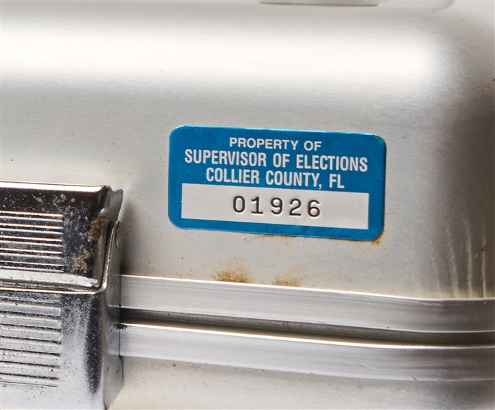 Florida Voting Machine for the 2000 Presidential Election -- Includes Stack of ''Hanging Chad'' Ballots