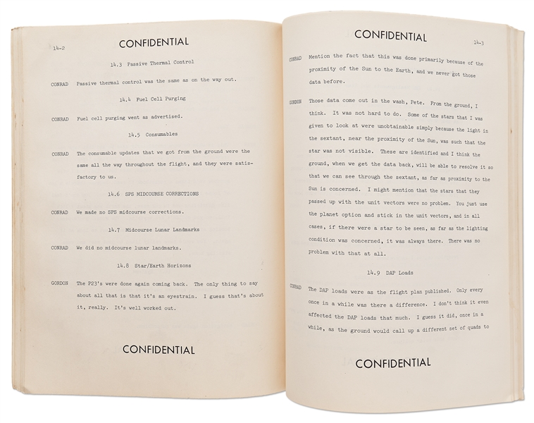 Apollo 12 Technical Crew Debriefing -- Marked Confidential & Stamped With Serial Number 284
