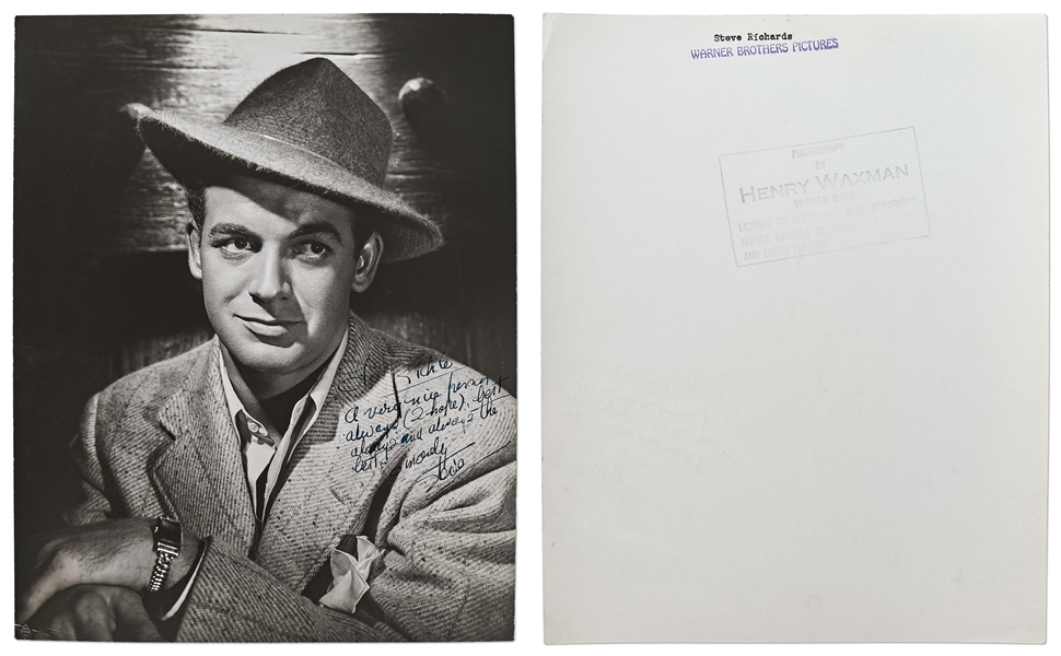 Humphrey Bogart Signed 8'' x 10'' Photo Without Inscription -- Lot Also Includes Photos Signed by Errol Flynn, Hedy Lamarr and 6 More