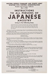 Original Broadside from 1942 Regarding the Internment of Japanese Citizens Living in San Francisco