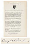 Dwight D. Eisenhower Signed D-Day Speech -- With University Archives COA