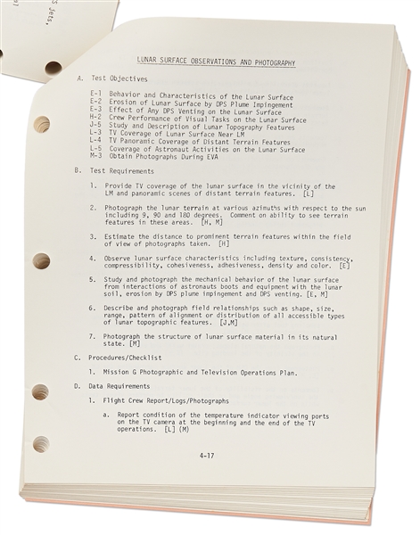 Original Apollo 11 Final Flight Plan from 1 July 1969
