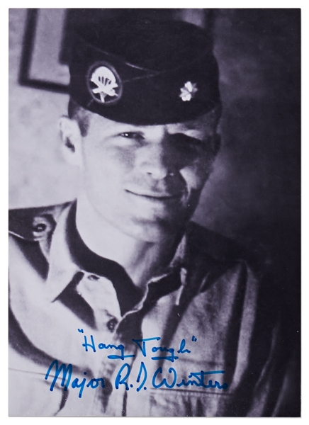 Dick Winters Signed Photo with His Famous Motto, ''Hang Tough''