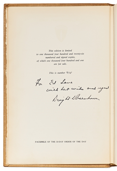 Dwight D. Eisenhower Signed Limited Edition of ''Crusade in Europe''